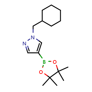 Chemical structure of 1-(Cyclohexylmethyl)-4-(tetramethyl-1,3,2-dioxaborolan-2-yl)-1H-pyrazole , CAS 1430750-95-0, AChemBlock AD255030