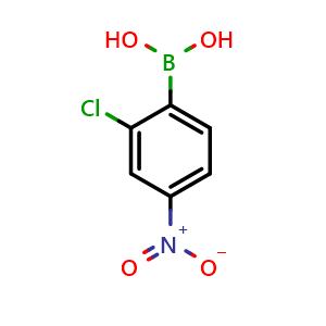 Chemical structure of 2-Chloro-4-nitrophenylboronic acid , CAS 1436612-57-5, AChemBlock AD255036