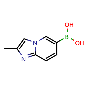 Chemical structure of (2-Methylimidazo[1,2-a]pyridin-6-yl)boronic acid , CAS 1446334-78-6, AChemBlock AD255043