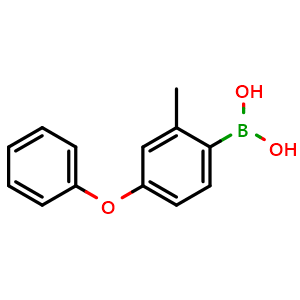 Chemical structure of 2-Methyl-4-phenoxyphenylboronic acid , CAS 1449001-34-6, AChemBlock AD255047
