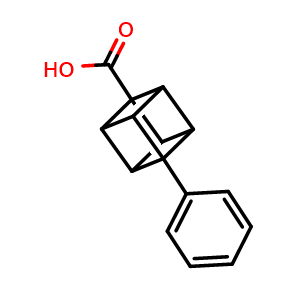 Chemical structure of 4-Phenylcubane-1-carboxylic acid , CAS 145193-70-0, AChemBlock AD255055