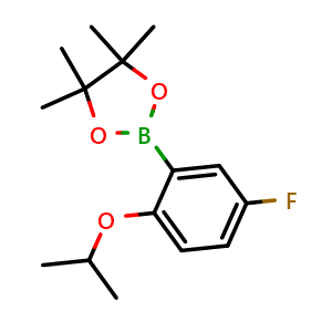 Chemical structure of 5-Fluoro-2-isopropoxyphenylboronic acid pinacol ester , CAS 1497435-85-4, AChemBlock AD255070