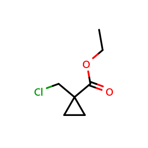 Chemical structure of Ethyl 1-(Chloromethyl)cyclopropanecarboxylate , CAS 152584-27-5, AChemBlock AD255079