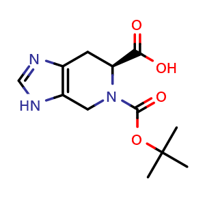 Chemical structure of (S)-5-(tert-Butoxycarbonyl)-4,5,6,7-tetrahydro-3H-imidazo[4,5-c]pyridine-6-carboxylic acid , CAS 153982-44-6, AChemBlock AD255083