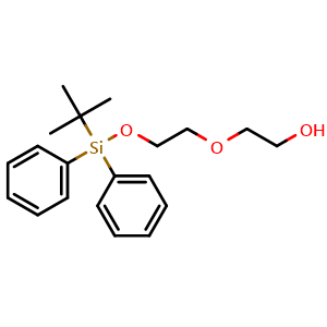 Chemical structure of 2-(2-((tert-Butyldiphenylsilyl)oxy)ethoxy)ethanol , CAS 160052-24-4, AChemBlock AD255108