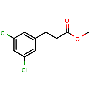Chemical structure of Methyl 3,5-dichlorobenzenepropanoate , CAS 1613245-78-5, AChemBlock AD255115