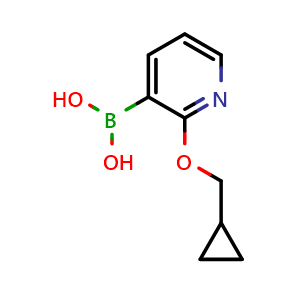 Chemical structure of 2-(Cyclopropylmethoxy)pyridine-3-boronic acid , CAS 1621416-45-2, AChemBlock AD255122