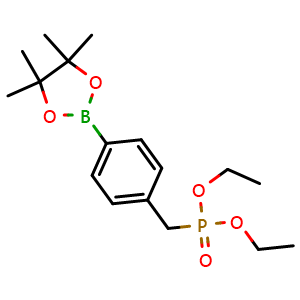 Chemical structure of Diethyl 4-(4,4,5,5-tetramethyl-1,3,2-dioxaborolan-2-yl)benzylphosphonate , CAS 1642311-76-9, AChemBlock AD255136