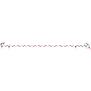 Chemical structure of Biotin-PEG11-Mal , CAS 1646619-56-8, AChemBlock AD255138