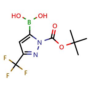 Chemical structure of 1-Boc-3-trifluoromethylpyrazole-5-boronic acid , CAS 1684433-60-0, AChemBlock AD255143