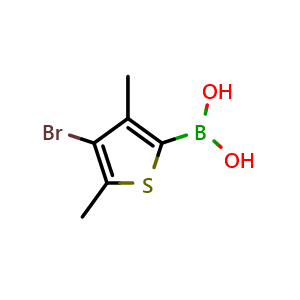 Chemical structure of (4-Bromo-3,5-dimethylthiophen-2-yl)boronic acid , CAS 172872-73-0, AChemBlock AD255164