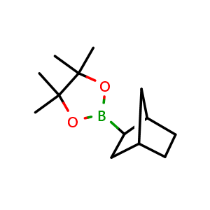 Chemical structure of 2-(Bicyclo[2.2.1]heptan-2-yl)-4,4,5,5-tetramethyl-1,3,2-dioxaborolane , CAS 174090-32-5, AChemBlock AD255165