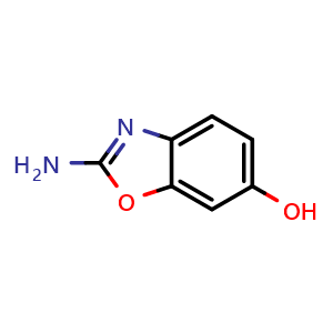 Chemical structure of 2-Amino-1,3-benzoxazol-6-ol , CAS 1806576-91-9, AChemBlock AD255202