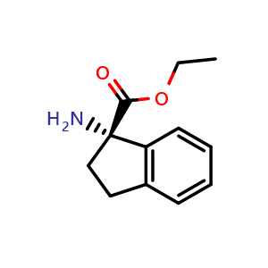Chemical structure of Ethyl (S)-1-Aminoindane-1-carboxylate , CAS 1821770-33-5, AChemBlock AD255213