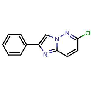 Chemical structure of 6-Chloro-2-phenyl-imidazo[1,2-b]pyridazine , CAS 1844-53-7, AChemBlock AD255228