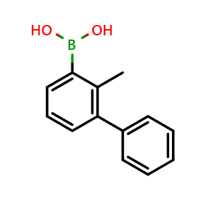 Chemical structure of (2-methyl-3-phenylphenyl)boronicacid , CAS 1899060-83-3, AChemBlock AD255250