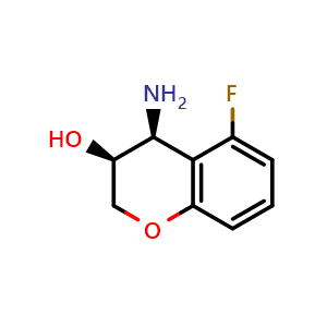 Chemical structure of (3S,4S)-4-Amino-5-fluorochroman-3-ol , CAS 1932793-29-7, AChemBlock AD255259