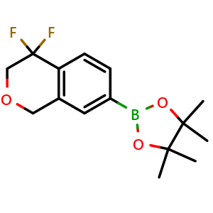 Chemical structure of 4,4-Difluoroisochromane-7-boronic acid pinacol ester , CAS 1939174-46-5, AChemBlock AD255261