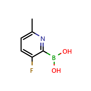 Chemical structure of (3-Fluoro-6-methylpyridin-2-yl)boronic acid , CAS 2093106-67-1, AChemBlock AD255315