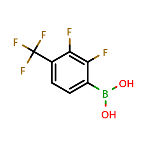 Chemical structure of 2,3-Difluoro-4-(trifluoromethyl)benzeneboronic acid , CAS 2096332-61-3, AChemBlock AD255329