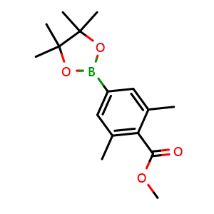 Chemical structure of 3,5-Dimethyl-4-methoxycarbonylphenylboronic acid, pinacol ester , CAS 2096333-27-4, AChemBlock AD255333