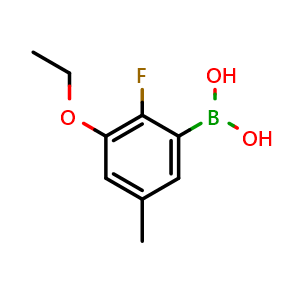 Chemical structure of 3-Ethoxy-2-fluoro-5-methylphenylboronic acid , CAS 2096333-49-0, AChemBlock AD255335