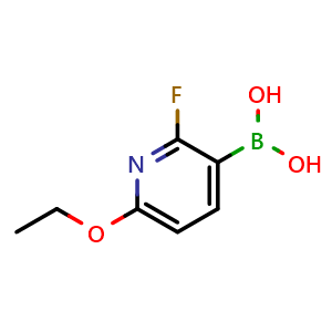 Chemical structure of 6-Ethoxy-2-fluoropyridine-3-boronic acid , CAS 2096335-58-7, AChemBlock AD255342