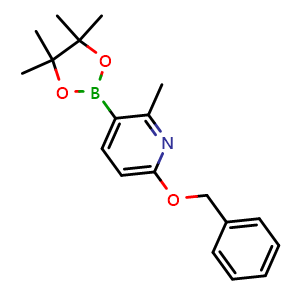 Chemical structure of 6-(Benzyloxy)-2-methylpyridine-3-boronic acid pinacol ester , CAS 2096337-41-4, AChemBlock AD255352