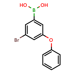 Chemical structure of 3-Bromo-5-phenoxyphenylboronic acid , CAS 2096338-55-3, AChemBlock AD255355