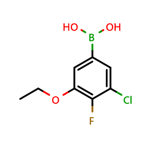 Chemical structure of 3-Chloro-5-ethoxy-4-fluorophenylboronic acid , CAS 2096339-86-3, AChemBlock AD255359