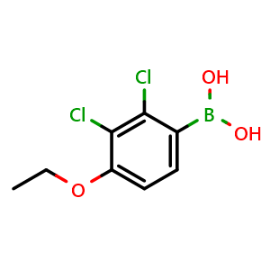 Chemical structure of 2,3-Dichloro-4-ethoxyphenylboronic acid , CAS 2096341-64-7, AChemBlock AD255366
