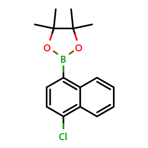 Chemical structure of 1-Chloronaphthalene-4-boronic acid pinacol ester , CAS 2128285-49-2, AChemBlock AD255385