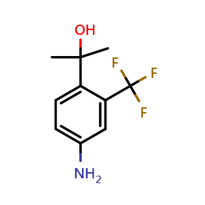 Chemical structure of 2-(4-Amino-2-(trifluoromethyl)phenyl)propan-2-ol , CAS 2168828-19-9, AChemBlock AD255398