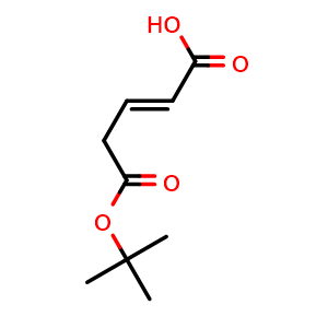 Chemical structure of 5-(1,1-Dimethylethyl) 2-pentenedioate , CAS 2169877-22-7, AChemBlock AD255399