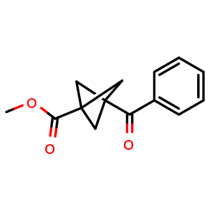 Chemical structure of Methyl 3-benzoylbicyclo[1.1.1]Pentane-1-carboxylate , CAS 2198585-45-2, AChemBlock AD255415