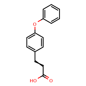 Chemical structure of 3-(4-Phenoxyphenyl)acrylic acid , CAS 2215-83-0, AChemBlock AD255423