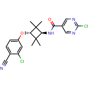 rel-2-Chloro-N-[(2r,4r)-2-[(3-chloro-4-cyanophenyl)oxy]-1,1,3,3-tetramethylcyclobut-4-yl]pyrimidine-5-carboxamide