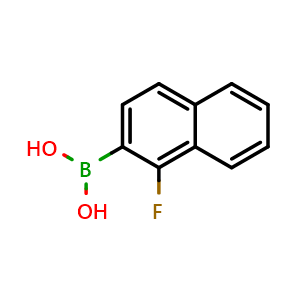 Chemical structure of (1-Fluoronaphthalen-2-yl)boronic acid , CAS 222547-67-3, AChemBlock AD255450