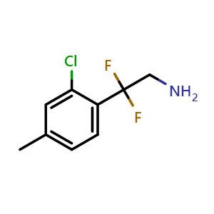 Chemical structure of 2-(2-Chloro-4-methylphenyl)-2,2-difluoroethanamine , CAS 2228232-05-9, AChemBlock AD255454