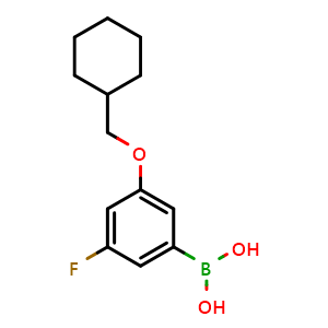 Chemical structure of [3-(Cyclohexylmethoxy)-5-fluorophenyl]boronic acid , CAS 2246679-23-0, AChemBlock AD255469