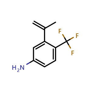 Chemical structure of 3-(Prop-1-en-2-yl)-4-(trifluoromethyl)aniline , CAS 2287300-75-6, AChemBlock AD255496