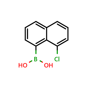 Chemical structure of (8-Chloronaphthalen-1-yl)boronicacid , CAS 2305022-53-9, AChemBlock AD255507