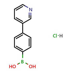 Chemical structure of (4-(Pyridin-3-yl)phenyl)boronic acid hydrochloride , CAS 2377369-59-8, AChemBlock AD255548