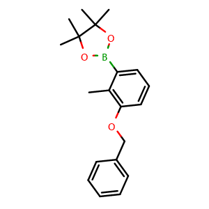 Chemical structure of 3-Benzyloxy-2-methylphenylboronic acid pinacol ester , CAS 2377606-95-4, AChemBlock AD255554