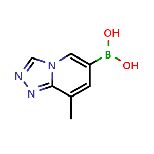Chemical structure of {8-Methyl-[1,2,4]triazolo[4,3-a]pyridin-6-yl}boronic acid , CAS 2377608-14-3, AChemBlock AD255558