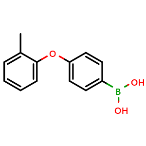 Chemical structure of 4-(2-Methylphenoxy)phenylboronic acid , CAS 2377611-37-3, AChemBlock AD255577