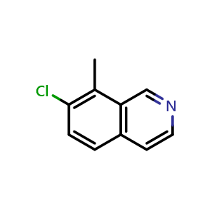 Chemical structure of 7-Chloro-8-methylisoquinoline , CAS 2385373-46-4, AChemBlock AD255588