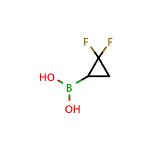 Chemical structure of 2,2-Difluoro-cyclopropaneboronicacid , CAS 2408428-30-6, AChemBlock AD255596