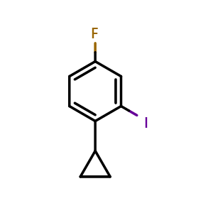 Chemical structure of 1-Cyclopropyl-4-fluoro-2-iodobenzene , CAS 2412692-07-8, AChemBlock AD255605