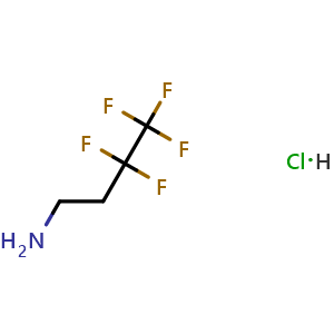 Chemical structure of 3,3,4,4,4-Pentafluoro-1-butanamine hydrochloride , CAS 2490418-66-9, AChemBlock AD255624